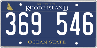 RI license plate 369546