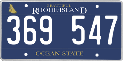 RI license plate 369547
