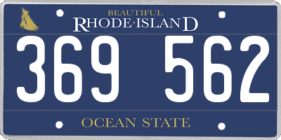 RI license plate 369562