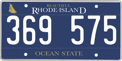 RI license plate 369575