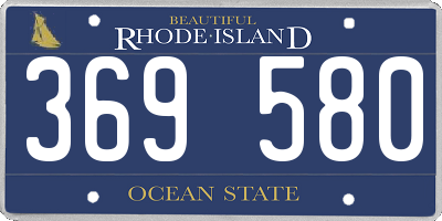 RI license plate 369580