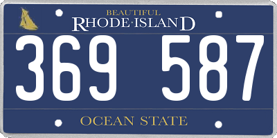 RI license plate 369587