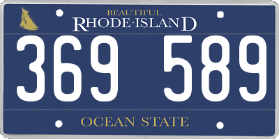 RI license plate 369589