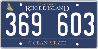 RI license plate 369603