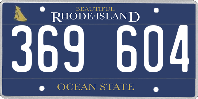 RI license plate 369604