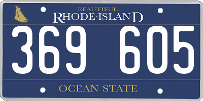 RI license plate 369605