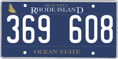 RI license plate 369608