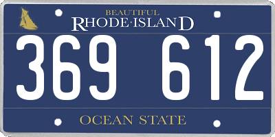 RI license plate 369612
