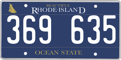 RI license plate 369635