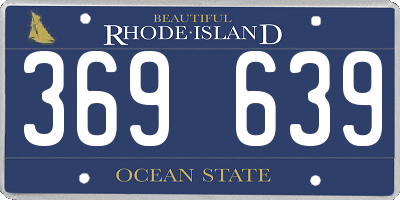 RI license plate 369639