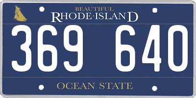 RI license plate 369640