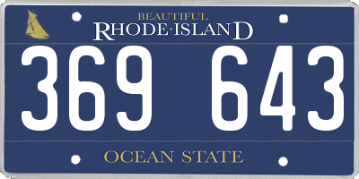 RI license plate 369643