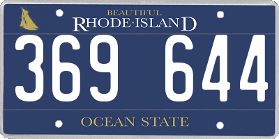 RI license plate 369644