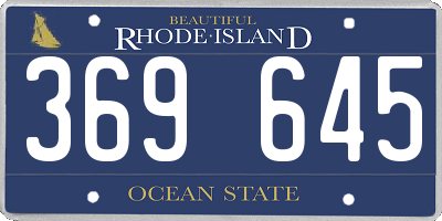 RI license plate 369645