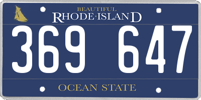 RI license plate 369647