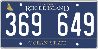 RI license plate 369649