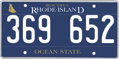 RI license plate 369652