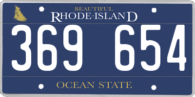 RI license plate 369654