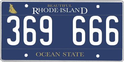 RI license plate 369666