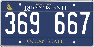 RI license plate 369667