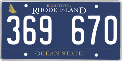 RI license plate 369670