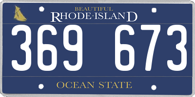 RI license plate 369673