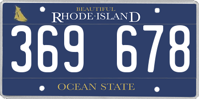 RI license plate 369678