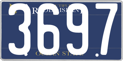 RI license plate 3697