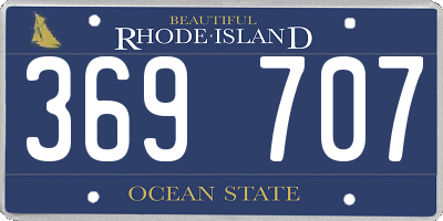 RI license plate 369707