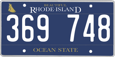 RI license plate 369748