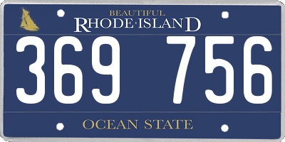 RI license plate 369756