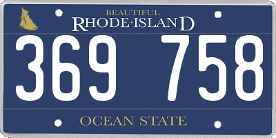 RI license plate 369758