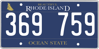 RI license plate 369759