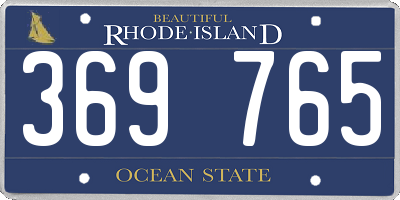 RI license plate 369765