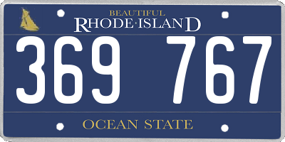RI license plate 369767