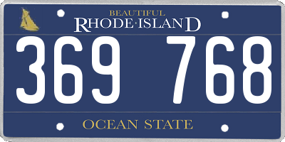 RI license plate 369768