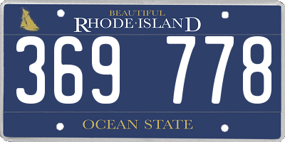 RI license plate 369778