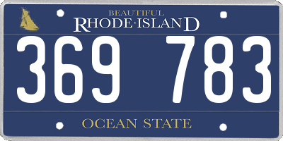 RI license plate 369783