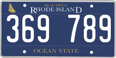 RI license plate 369789