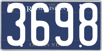 RI license plate 3698