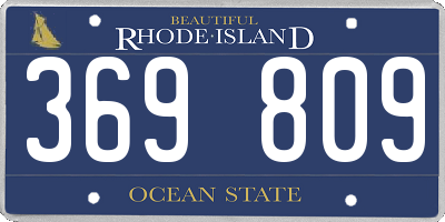 RI license plate 369809