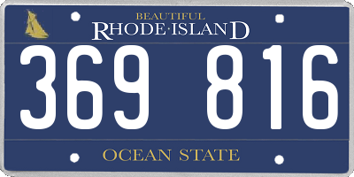 RI license plate 369816