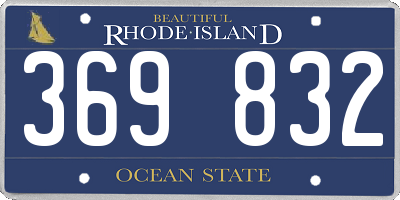 RI license plate 369832