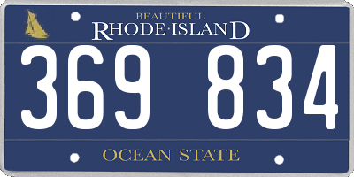 RI license plate 369834