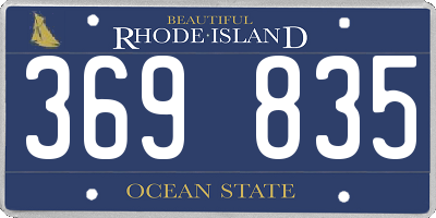 RI license plate 369835