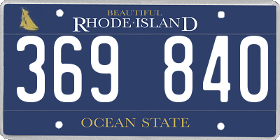 RI license plate 369840
