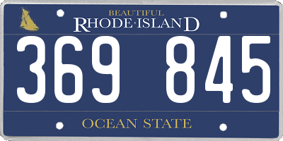 RI license plate 369845