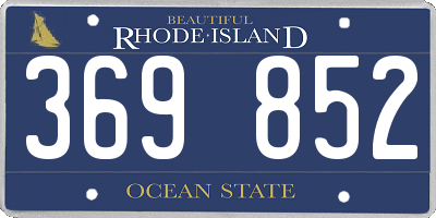 RI license plate 369852