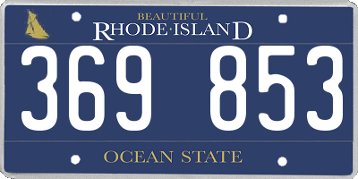 RI license plate 369853