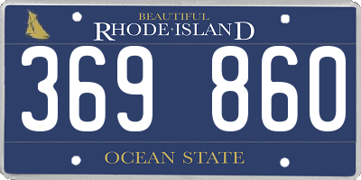 RI license plate 369860